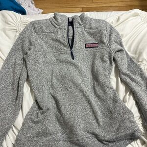 Vineyard Vines Heather Gray Quarter-Zip Sweatshirt